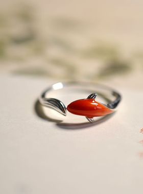 女锦鲤新年年年有余海豚活口戒指