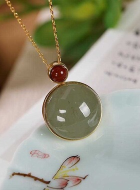 圆环宫廷复古典雅项链女士旗袍汉服吊坠小众设计气质百搭吊坠项链