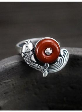 玉石福鱼开口时尚设计师款夸张平