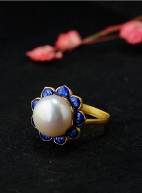 新款银鎏金镶嵌天然珍珠景泰蓝工