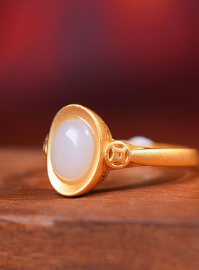 女士款款元宝活口戒指