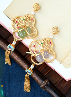 青玉烟紫玉葫芦宫廷风时尚气质吊