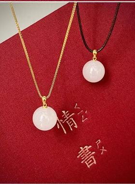 圆珠小巧转运锁骨链创意设计简约风吊坠项链送女朋友的礼物 浪漫