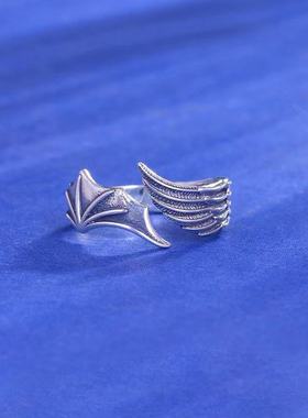 韩版恶魔镀白金指环对戒