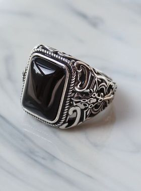 原创玛瑙复古个性时尚百搭戒指