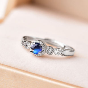 斯里兰卡月光石高级纯银镶嵌拉长石戒子简约时尚饰品戒指女士款