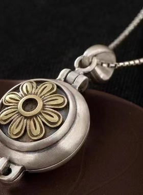 复古原创工艺可打开项链坠可装经