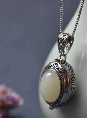 和田玉银盒百搭原创工艺经书