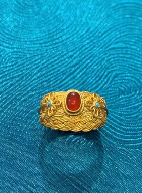 龙凤华戒指金色宫廷花丝女结婚专