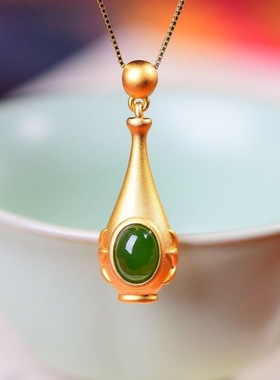 饰品配件吉祥宝瓶吊坠扣复古宫廷风吊坠项链女款小众设计气质百搭