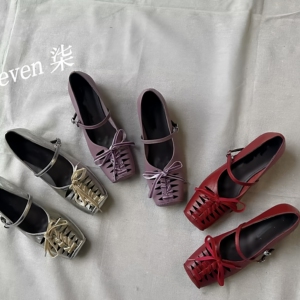 柒法式方头内增高玛丽珍鞋