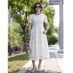 可路莎专柜正品252564蛋糕裙休闲2026收腰白色连衣裙女装短袖蕾丝