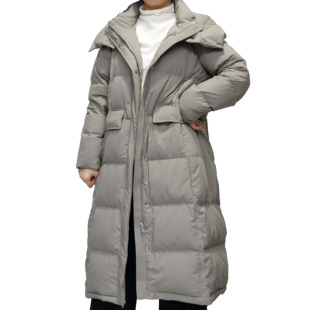 可路莎247822长款鹅绒服 冬季新品 阔版直身长鹅绒服 保暖显瘦女