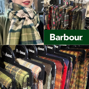 现货英国barbour秋冬男女英伦格纹羊毛羊绒围巾圣诞伴手礼包装 盒