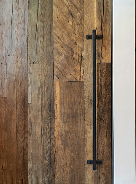 侘寂风极简木门装拉手偏细实木推拉铝合金方门把手不锈钢黑色明装