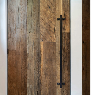 侘寂风极简木门装拉手偏细实木推拉铝合金方门把手不锈钢黑色明装