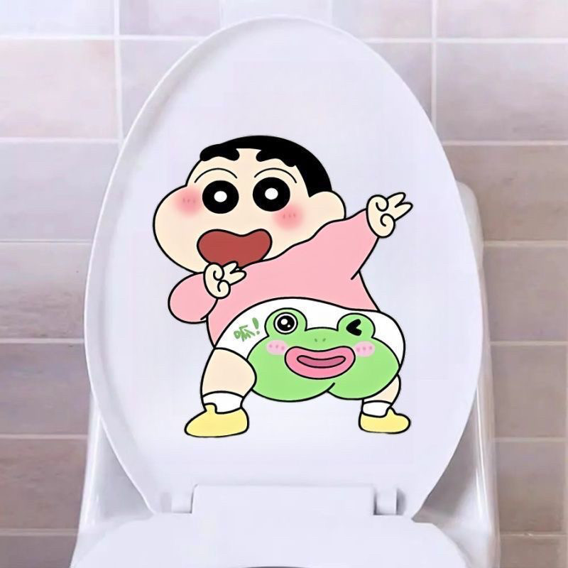 爆款卡通蜡笔小新搞笑个性马桶贴画防水卫生间马桶盖贴家居贴贴纸