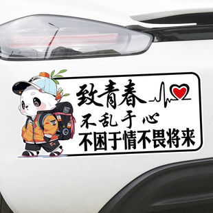 饰贴 致青春年轻激励汽车车身划痕遮挡装 青春装 饰车贴励志语录个性