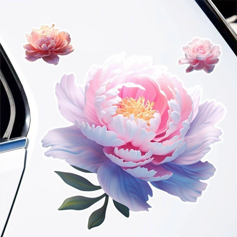 清新粉牡丹车贴防水防晒汽车遮挡划痕车门趣味个性创意装饰车贴纸,汽车用品/电子/清洗/改装,汽车装饰贴/反光贴,淘宝优惠券,粉丝福利购,淘宝优惠卷