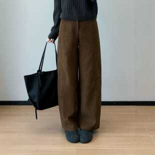 加绒加厚～气质高腰显瘦有质感锥形灯芯绒西裤休闲裤女秋冬新款
