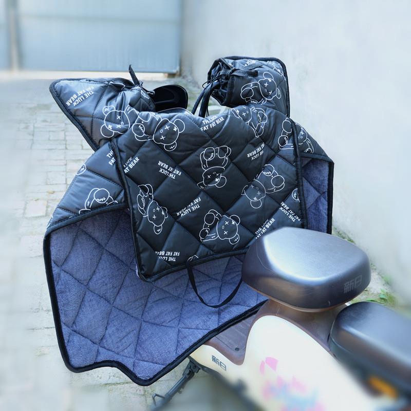 电动车挡风被冬季加绒保暖加厚电瓶车防水挡风衣电瓶车防风罩通用