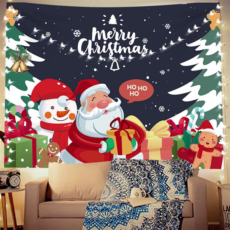 圣诞挂布Christmas装饰拍照墙壁主题2026家居背景布圣诞老人雪人