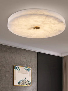 全铜西班牙大理石拼接圆形吸顶灯后现代简单可达豪华卧室 房间