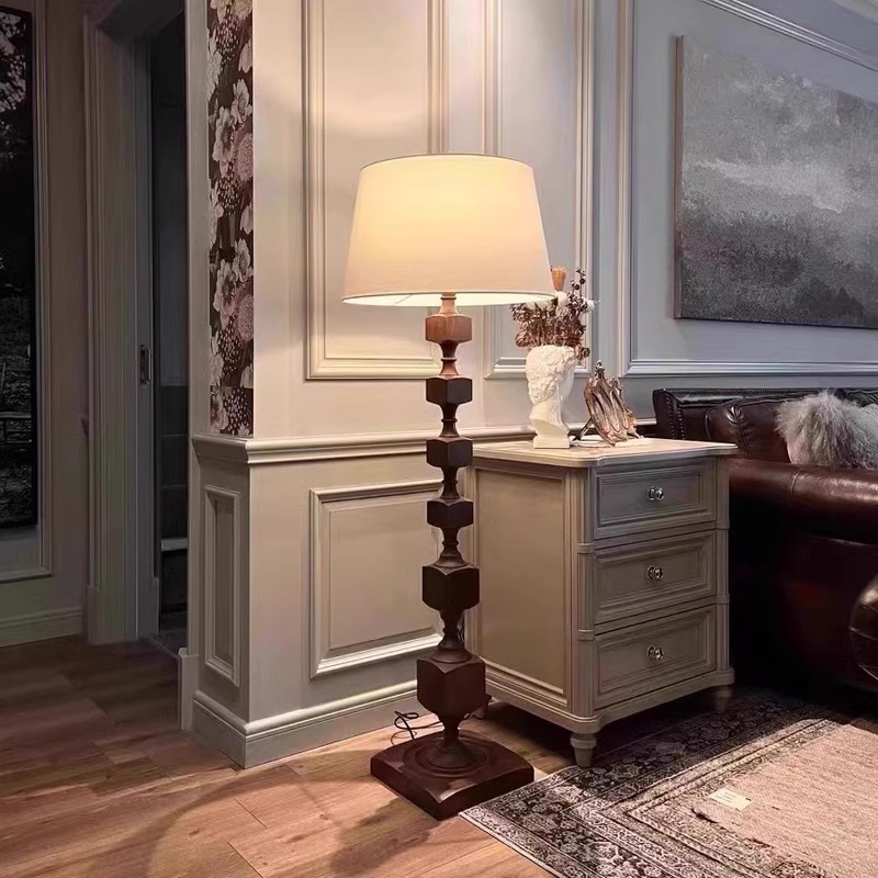 寻真木艺客厅卧室中古落地灯