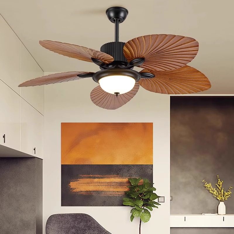 新中式餐厅电风扇吊灯复古宋氏美学客厅风扇灯东南亚卧室吊扇灯具