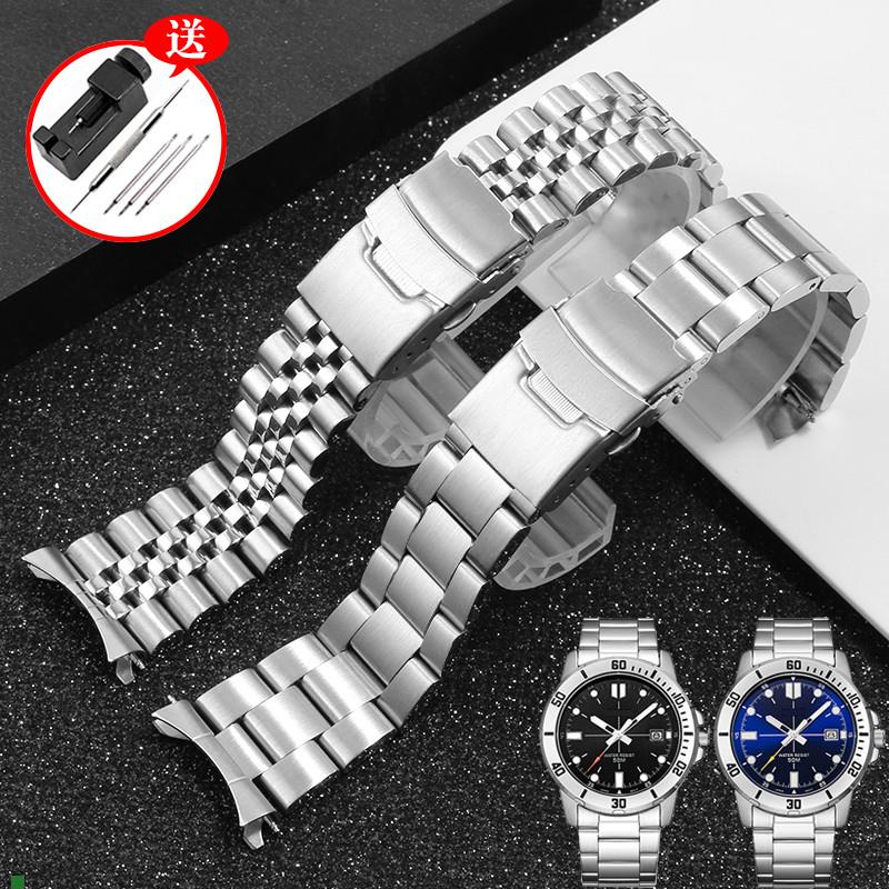 适配卡西欧剑鱼钢带MTP-VD01MDV-1F06/107表带不锈钢表链男22mm