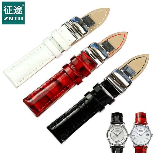 适配美度MIDO贝伦赛丽M00t7女款表带亮光M007.207A真皮手表带18mm