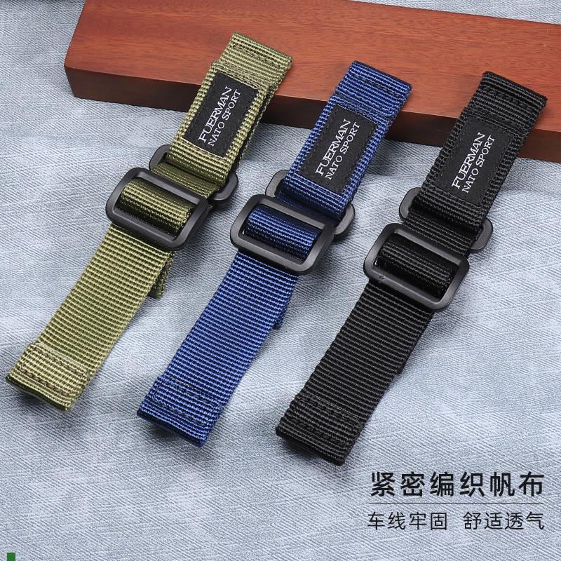适配魔术贴表带尼龙款代用沛纳海百年灵劳力士万国精工帆布手表带