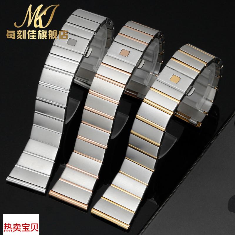 适配原厂每刻佳适用欧米茄双鹰星座手表表带钢带欧米伽男女士精钢