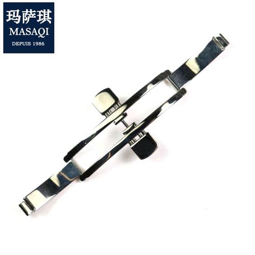 玛萨琪适用浪琴蝴蝶扣嘉岚名匠男精钢表扣LL2L4表链钢带扣手表配