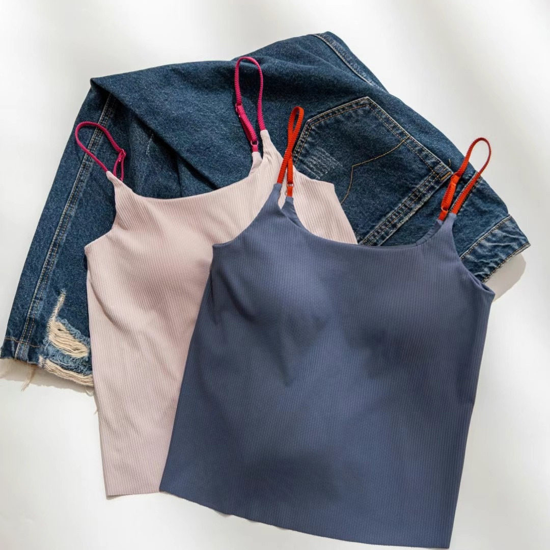 无痕吊带背心女带胸垫防走光长款抹胸夏冰丝凉感内搭打底神器一体