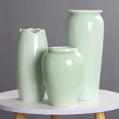 新中式 饰品简约客厅摆件水培鲜花 无孔陶瓷花瓶台面花瓶书房桌面装