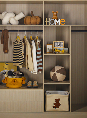 儿童房衣帽间服饰鞋子玩具收纳