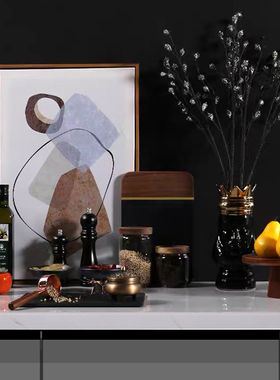 中式样板厨房台面密封罐软装摆件