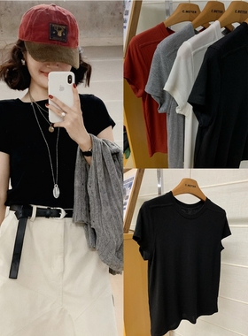 cmeter 好穿好搭柔软亲肤打底短袖T恤女