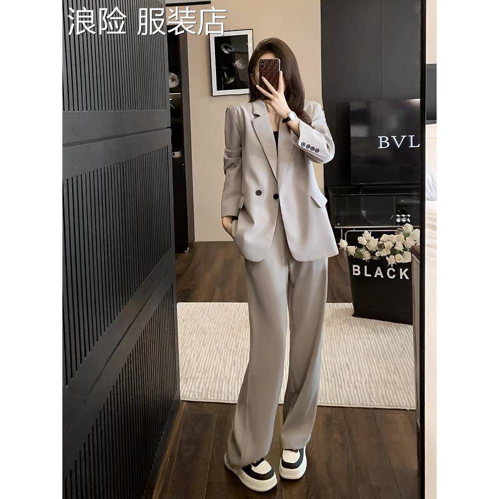 浪险高级感西装套装女2025春秋新款韩版气质御姐职业装休闲西服两