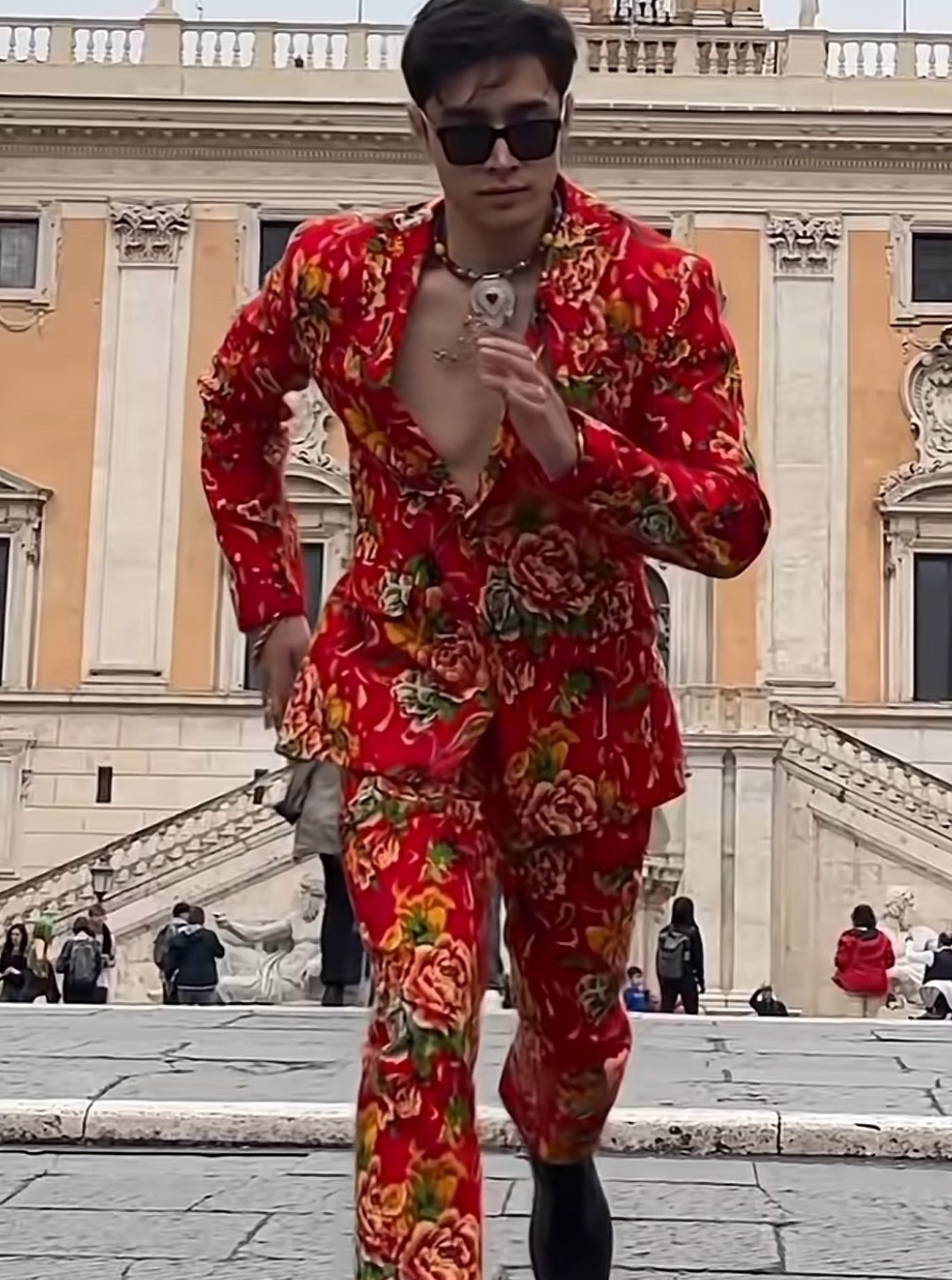 东北花布短袖套装衣服民族同款舞蹈搞笑表演二人转男女伴娘裤子