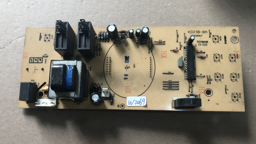3针电源插口，原装拆机美的微波炉电脑板KD23B-BA