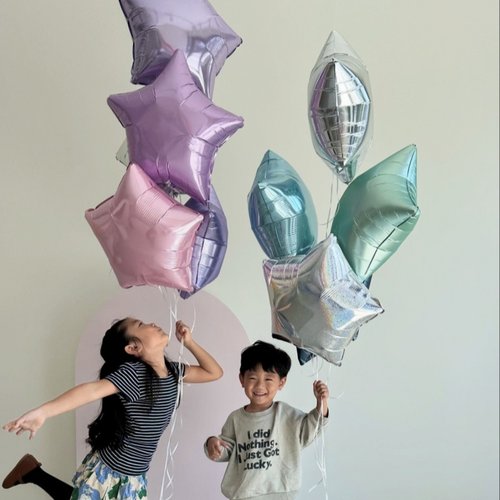 进口18寸纯色五角星铝箔膜气球