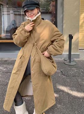 羊羔毛内胆棉衣棉服中长款派克服