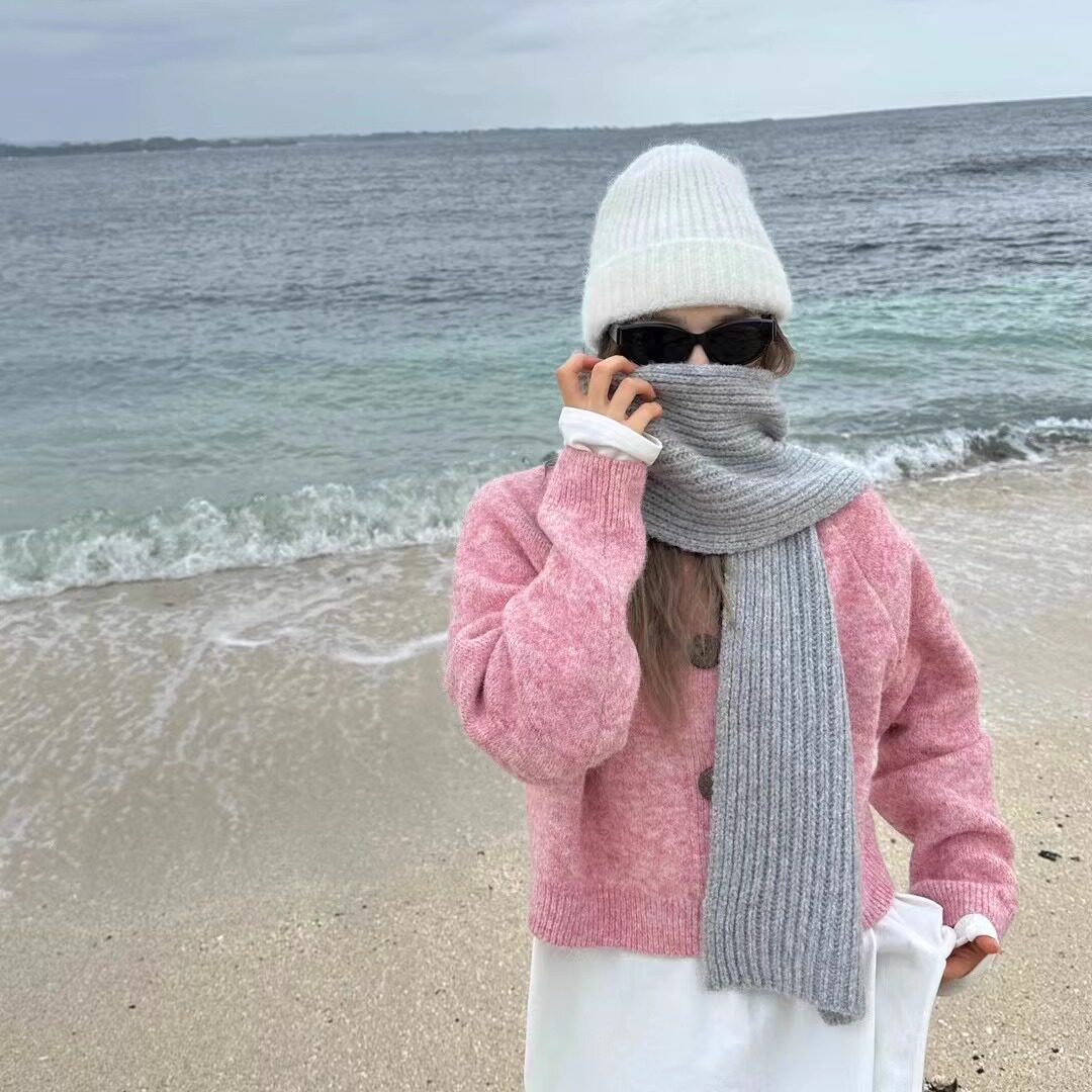 你别走nibiezou慵懒风针织开衫冬