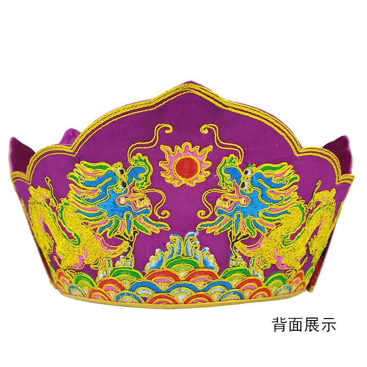 毗卢帽一整套帽配五佛冠帽铁盒子手工刺绣佛具五佛冠五佛帽