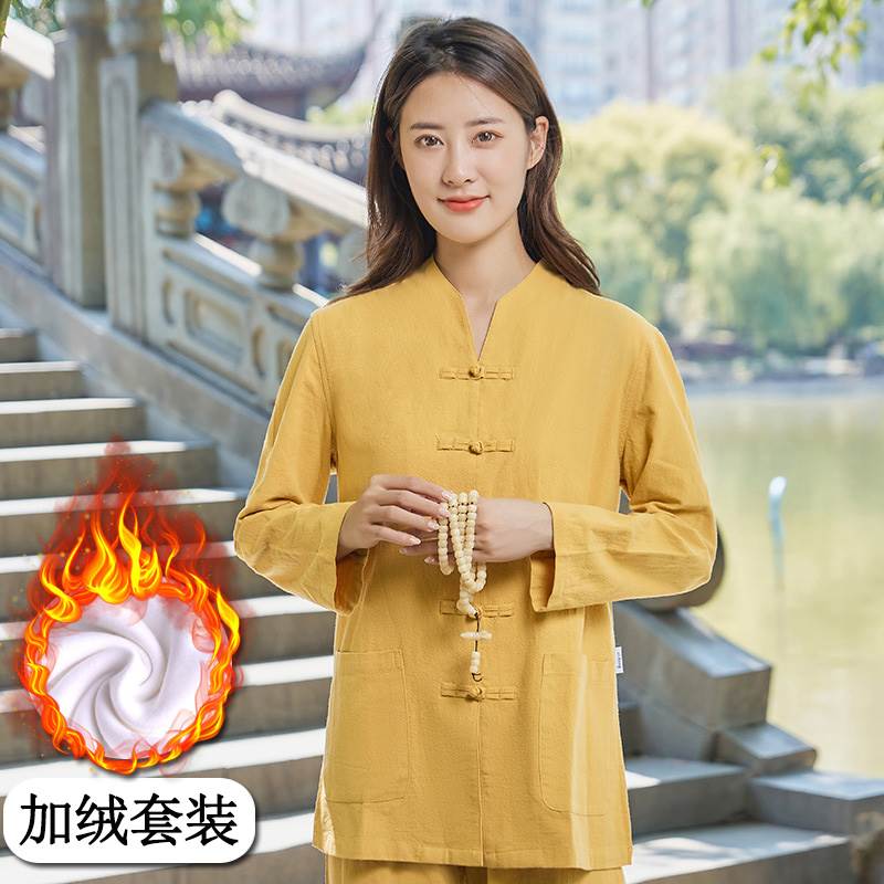 特价打坐禅服女中国风佛系禅意素衣出家师父衣服僧服禅修居士服女