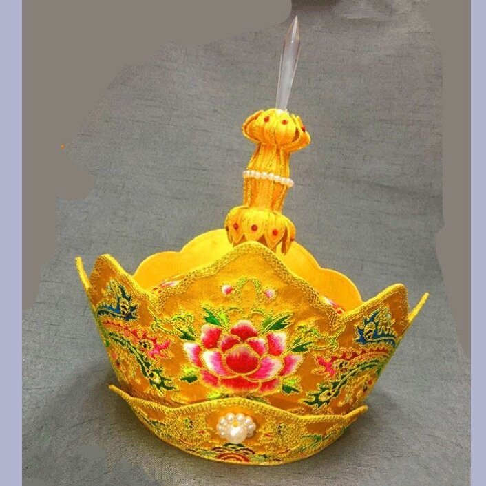 毗卢帽僧帽五冠佛法师帽配五佛冠铁盒子黄色红色紫色
