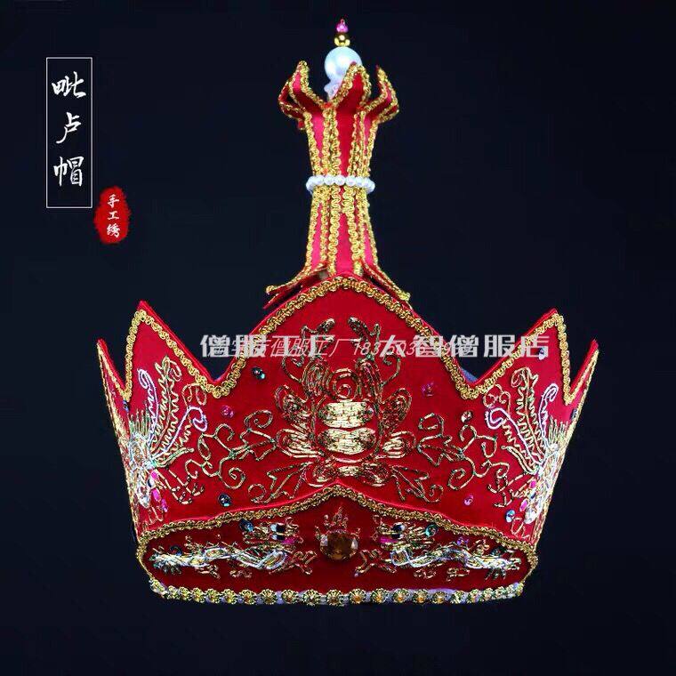 手工毗卢帽配五佛冠做法