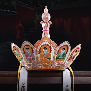 尚远毗卢帽法师帽双龙绣僧帽僧用品帽请法器赠五佛冠加桶纯手工艺